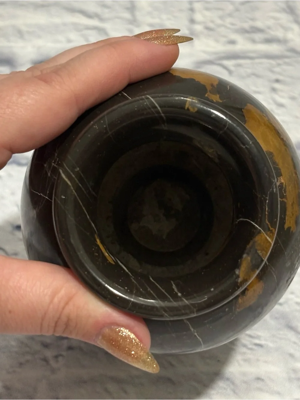 Vintage MCM Pier 1 Imports marbled stone vase